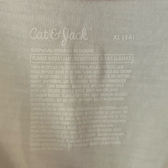 Cat & Jack White Long Sleeve Tee with Pink Festive Design - Picture 2 of 2